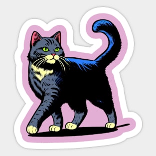 Black Cat Peeking Sticker